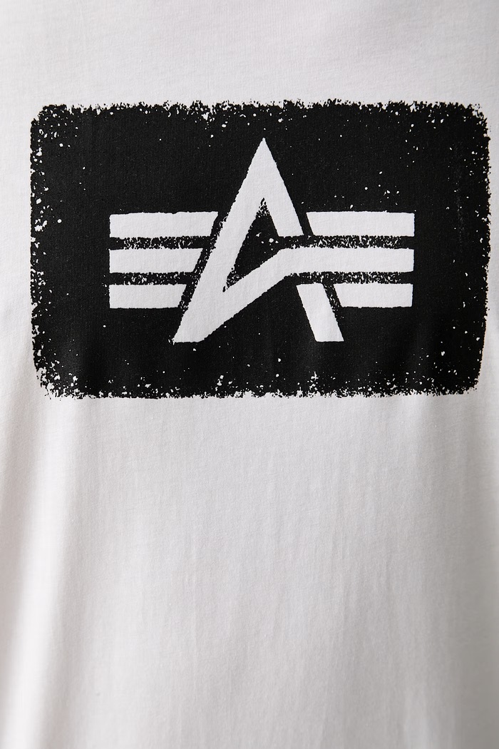 Alpha Industries T-shirt męski bawełniany Washed Out 268512 biały