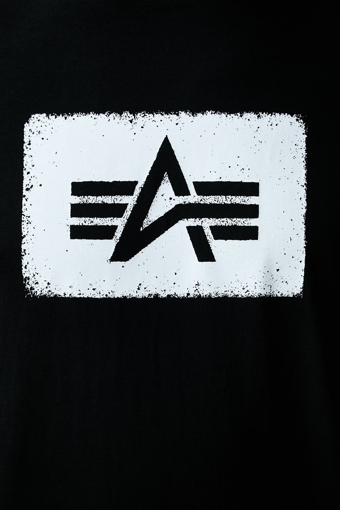 Alpha Industries T-shirt męski bawełniany Washed Out 268512 czarny