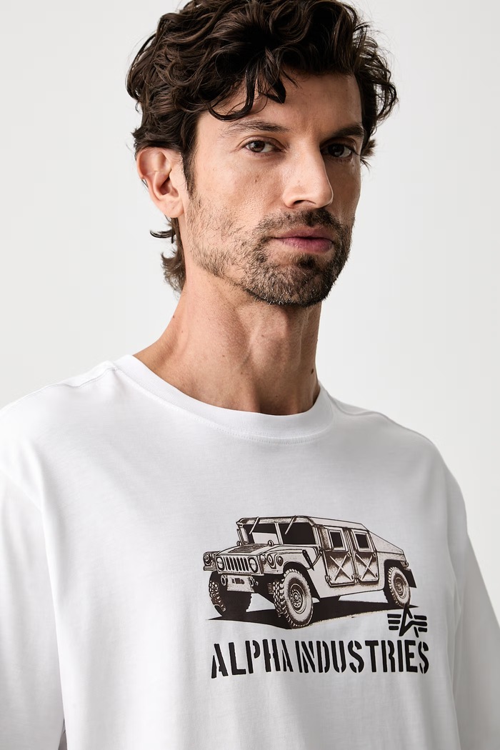 Alpha Industries tričko pánske bavlnené Humvee biela 268520