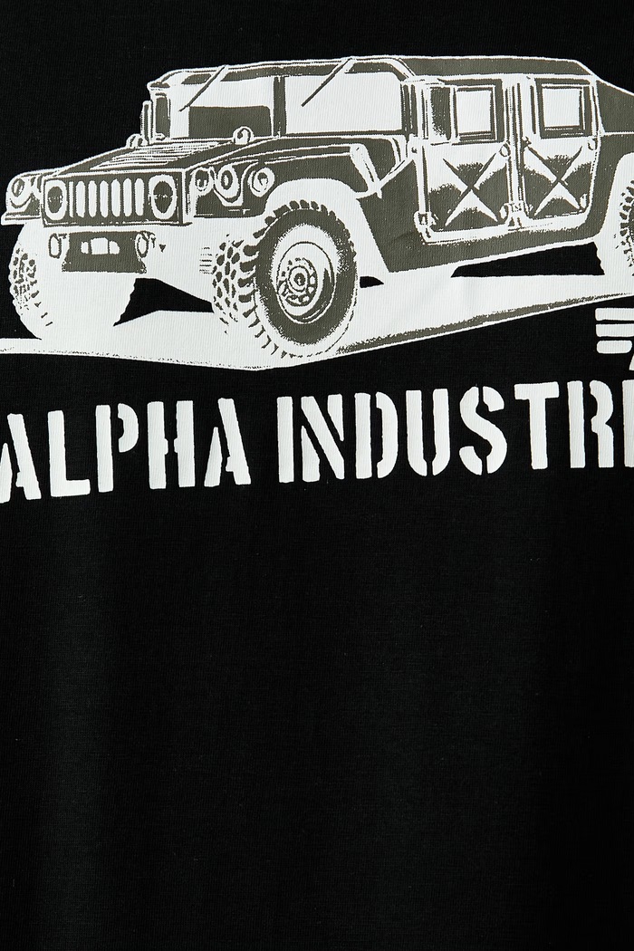 Alpha Industries t-shirt ανδρικό βαμβακερό Humvee 268520 μαύρο