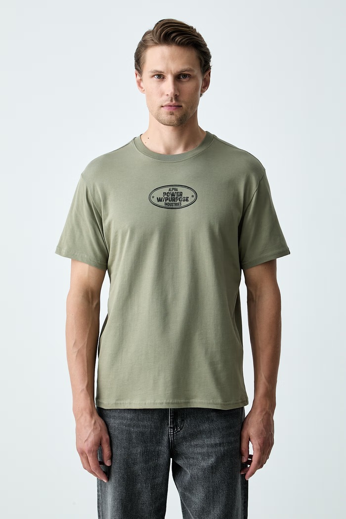 Odjeća Alpha Industries majica za muškarce od pamuka Noseart Backprint 268529 zelena
