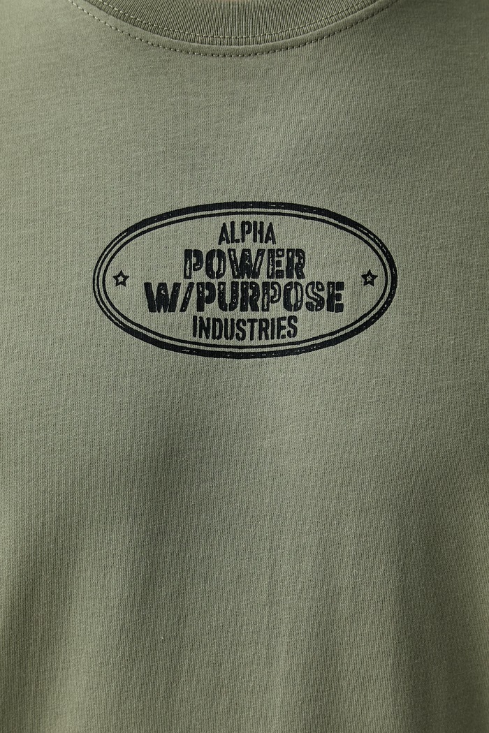 Alpha Industries majica za muškarce od pamuka Noseart Backprint 268529 zelena