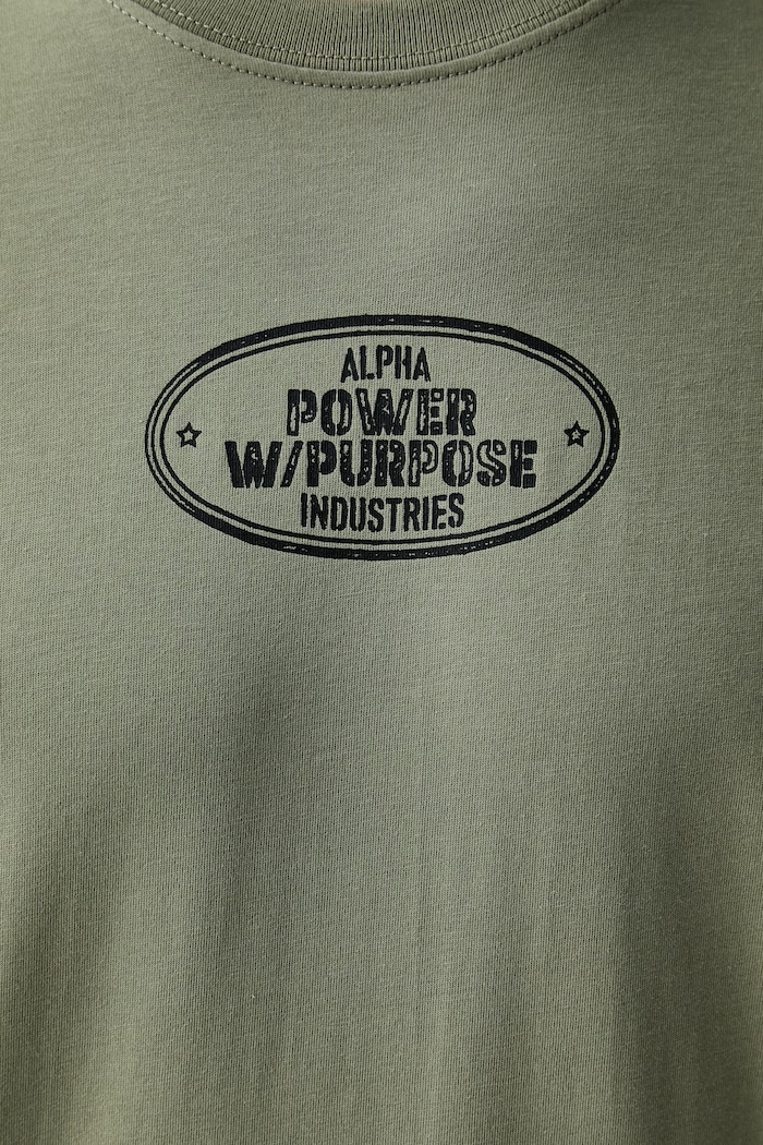 Alpha Industries majica za muškarce od pamuka Noseart Backprint 268529 zelena