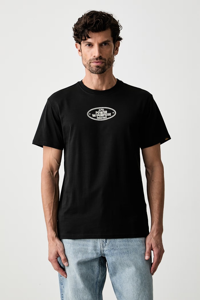 Oblečení Alpha Industries tričko pánské bavlněné Noseart Backprint 268529 černá