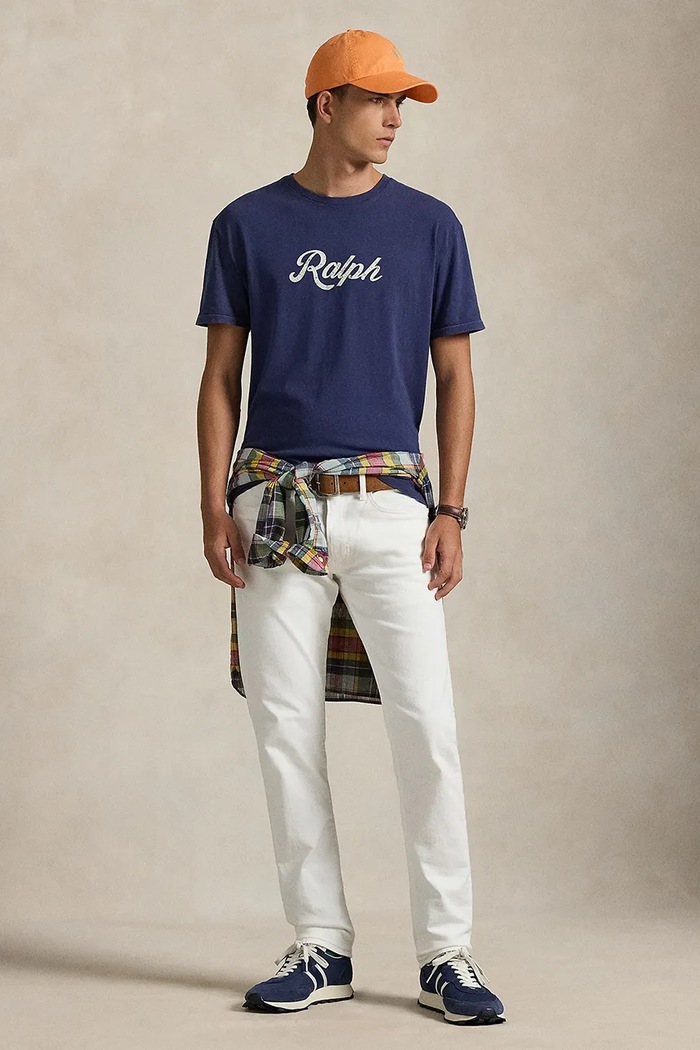 Odzież Polo Ralph Lauren T-shirt bawełniany męski 710936401011 granatowy