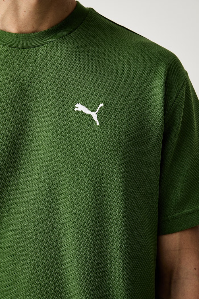 Puma T-shirt męski z bawełną Essentials Elevated 694307 zielony
