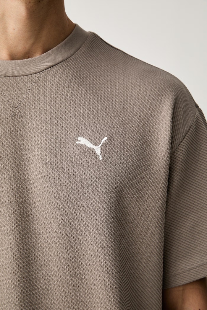 Puma T-shirt męski z bawełną Essentials Elevated 694307 beżowy
