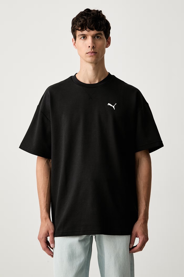 Puma T-shirt męski z bawełną Essentials Elevated czarny 694307