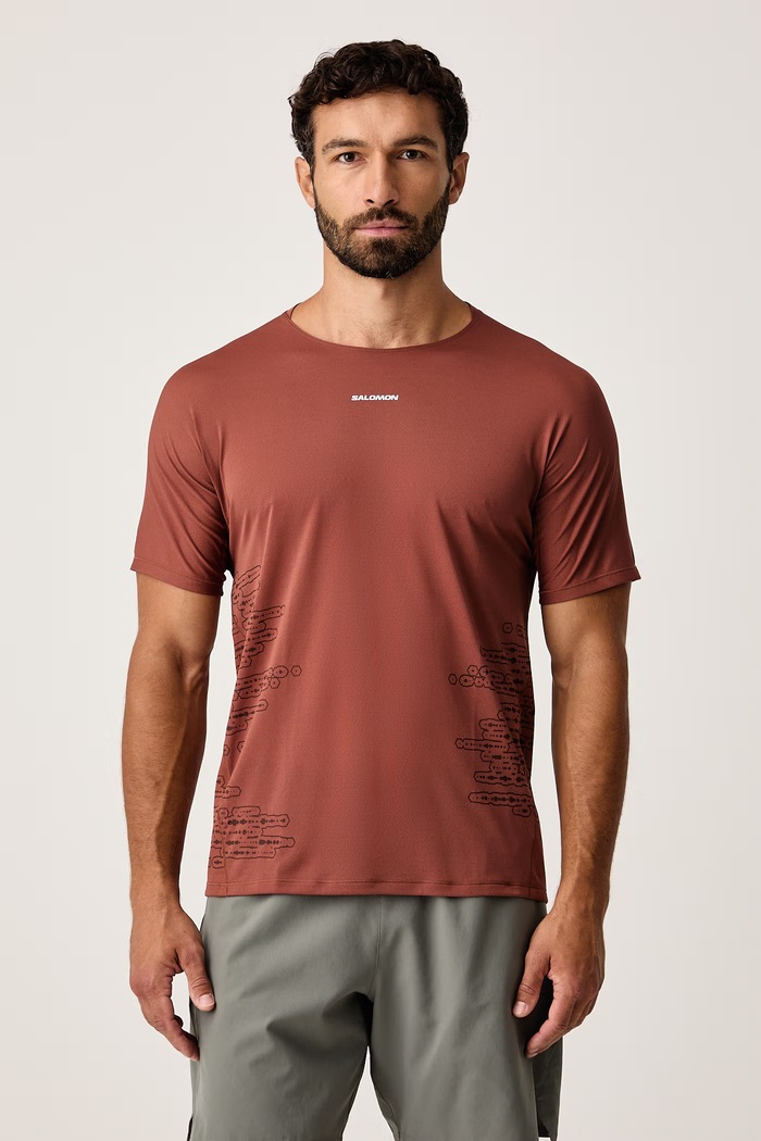 Salomon T-shirt męski brązowy LC2929400