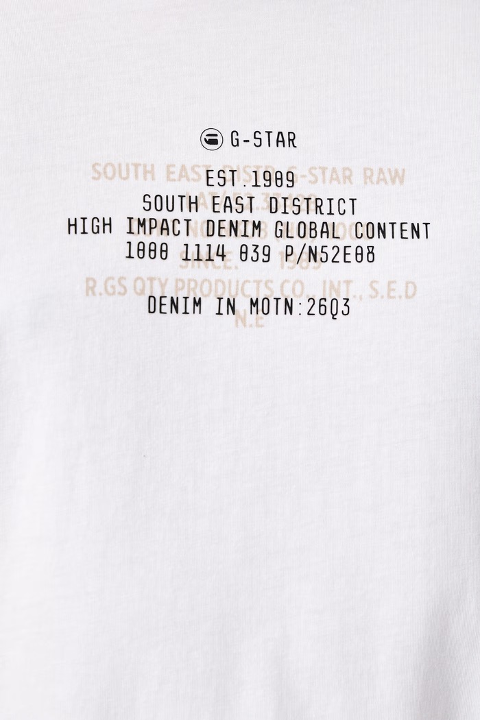 Tričko pánske bavlnené Multi text relaxed r t G-Star biela D30098.336