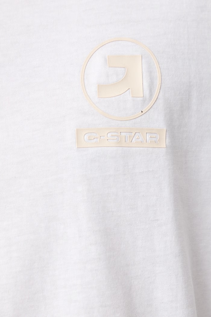 T-shirt da uomo in cotone Logo r G-Star bianco D30096.D975