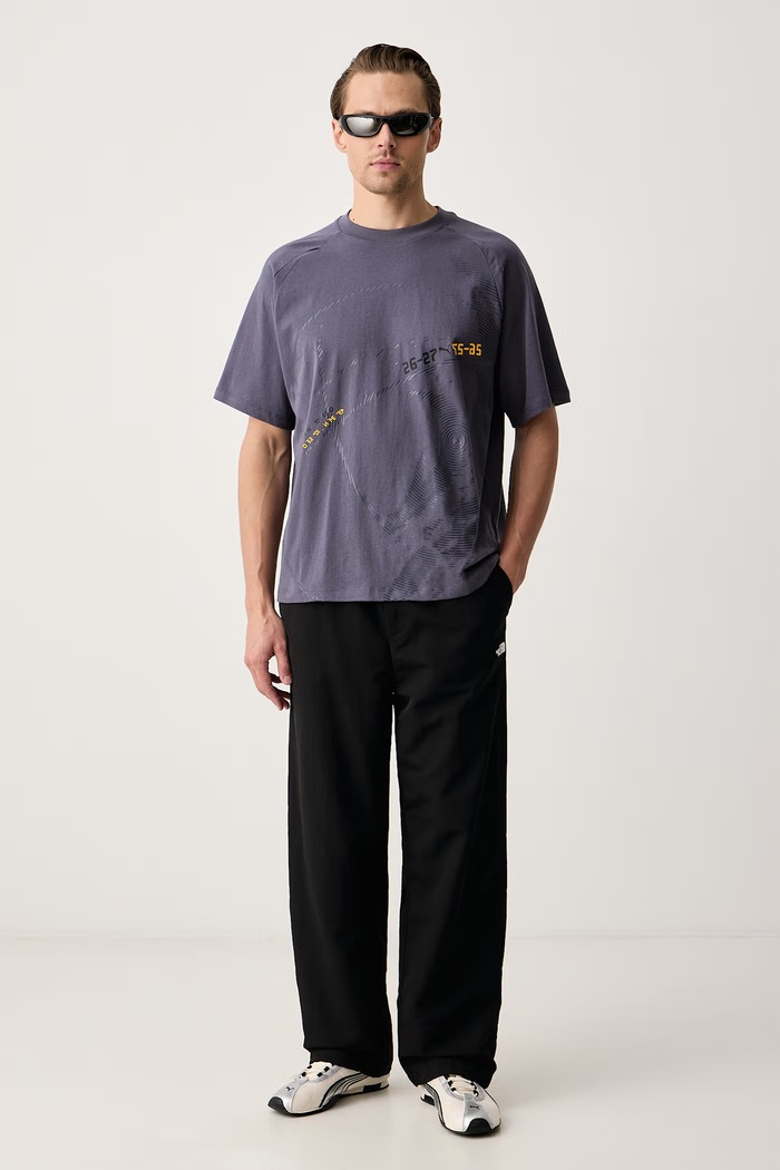Puma T-shirt męski z bawełną 638556 fioletowy AW26
