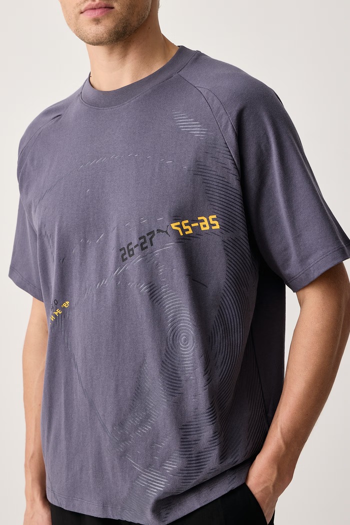 T-shirt męski z bawełną Puma 638556 fioletowy