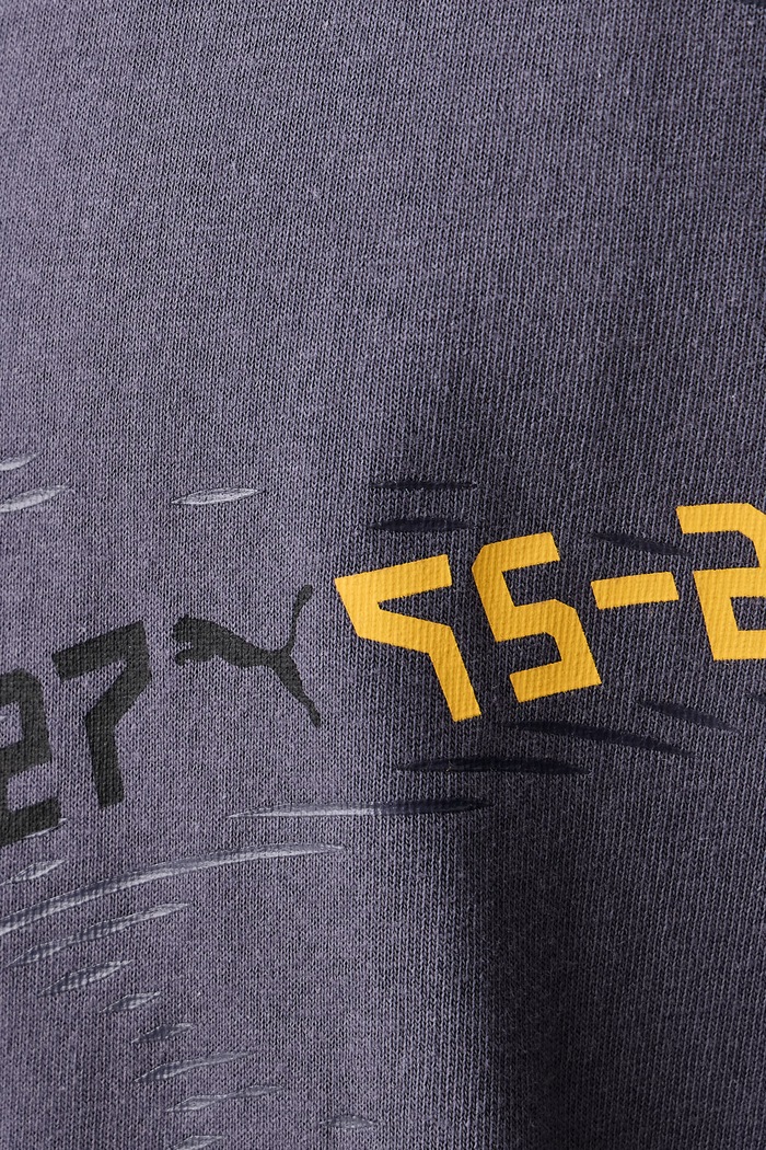 T-shirt męski z bawełną Puma fioletowy 638556