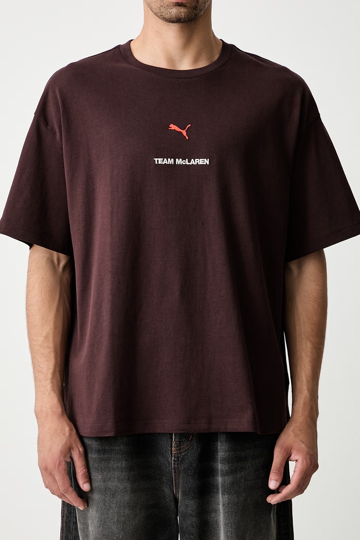 Puma T-shirt męski bawełniany McLaren 637828 brązowy