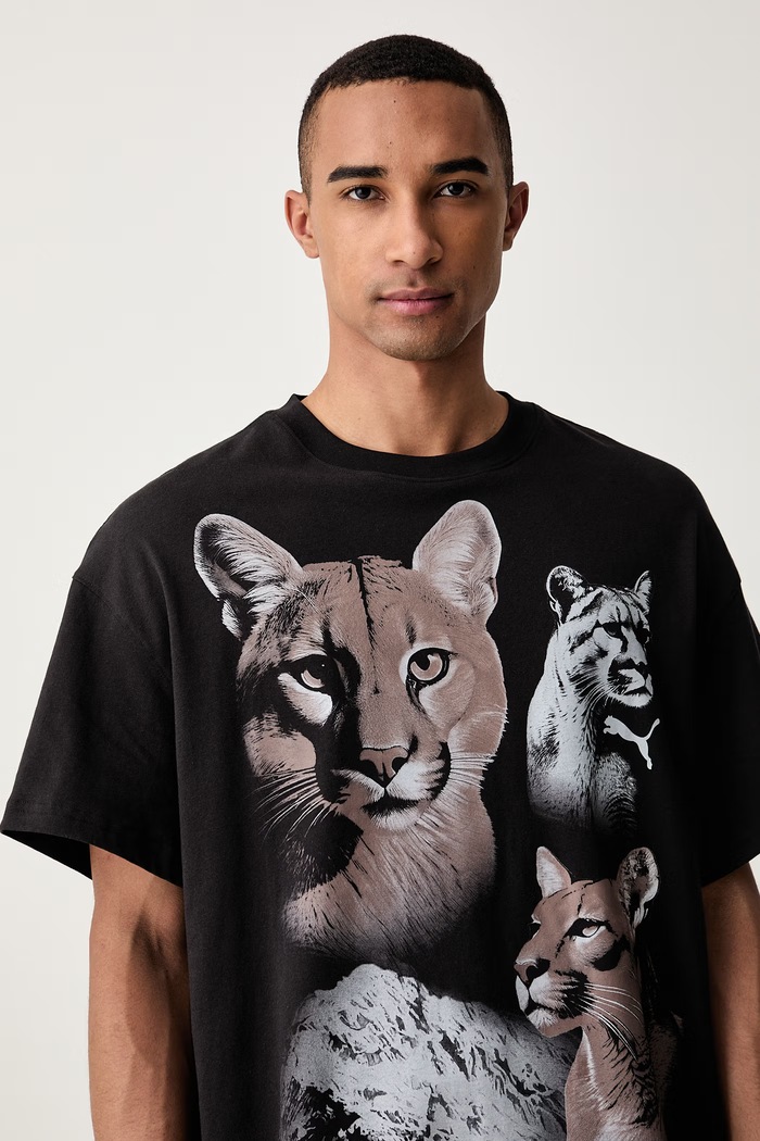 Puma T-shirt damski bawełniany DYLAN WILDCAT czarny 637218