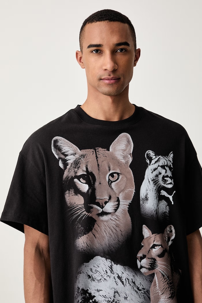 Puma T-shirt damski bawełniany DYLAN WILDCAT czarny 637218
