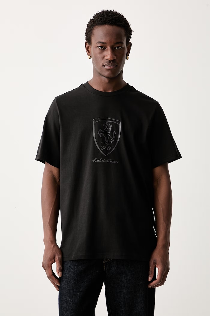 Puma T-shirt męski bawełniany Ferrari czarny 637004