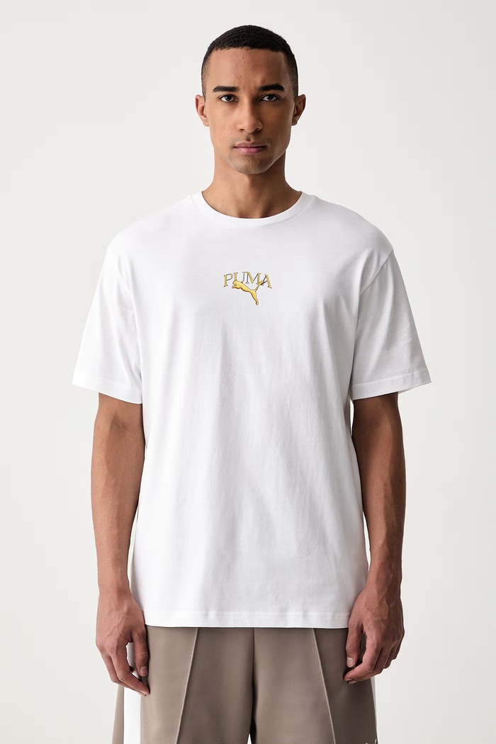 Odzież Puma T-shirt męski bawełniany 636764 biały