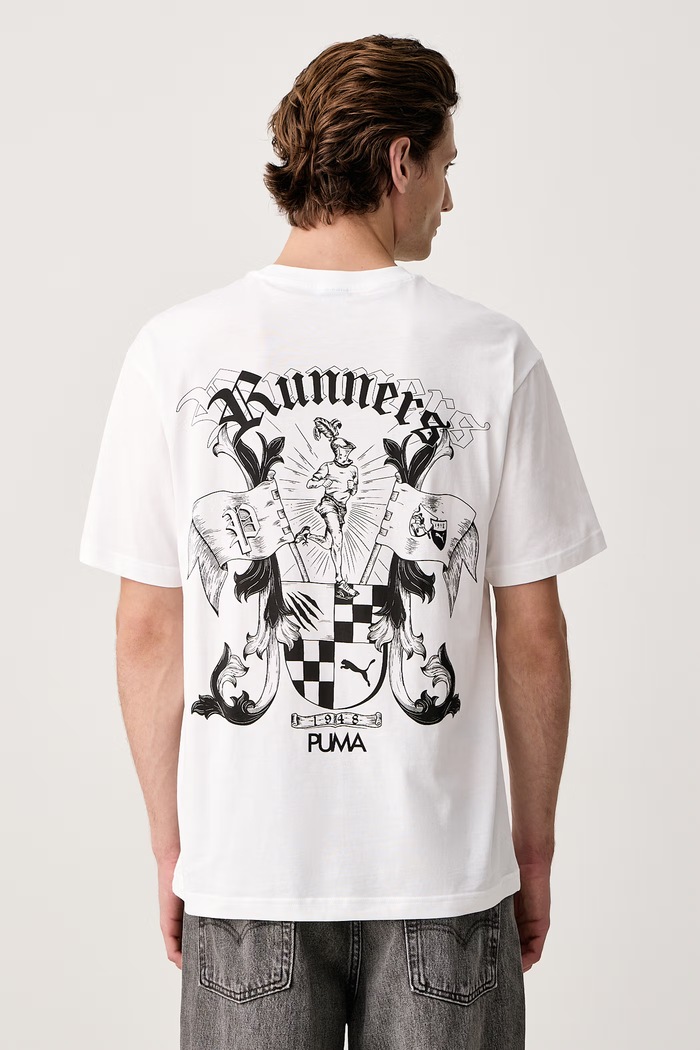 Puma T-shirt oversize męski bawełniany biały 636763