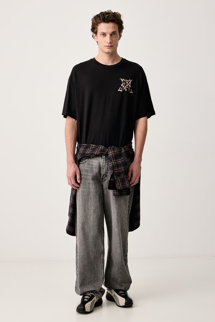 Puma T-shirt oversize męski bawełniany 636763 czarny AW26