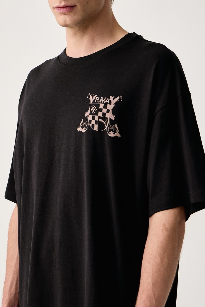 T-shirt oversize męski bawełniany Puma 636763 czarny