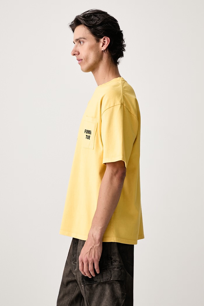 T-shirt bawełniany męski RHUDE RHPF26TT13012 żółty