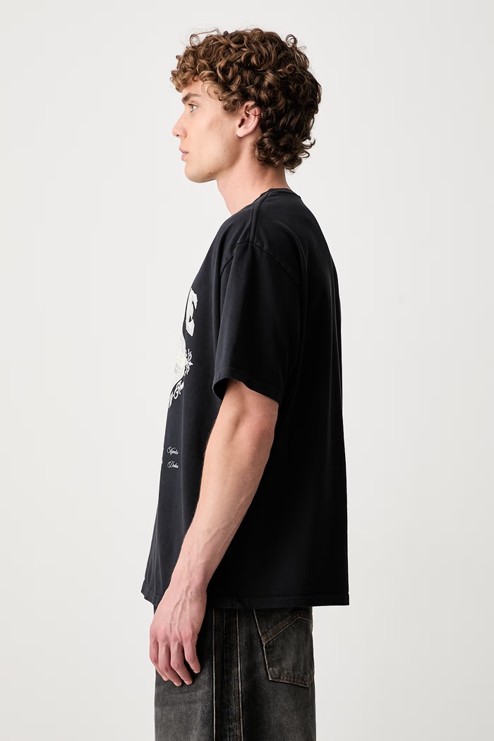 RHUDE футболка бавовняна чоловіча RHPF26TT08012 чорний AW26