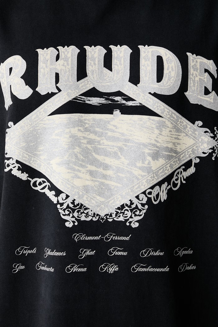 RHUDE футболка бавовняна чоловіча чорний RHPF26TT08012