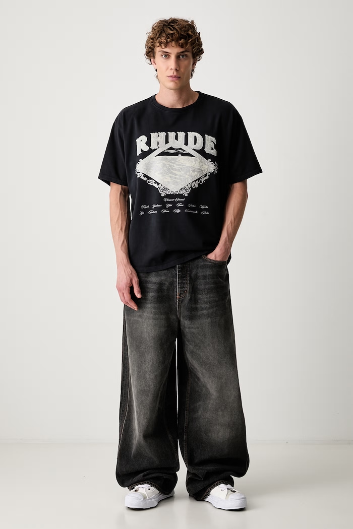 RHUDE футболка бавовняна чоловіча RHPF26TT08012 чорний