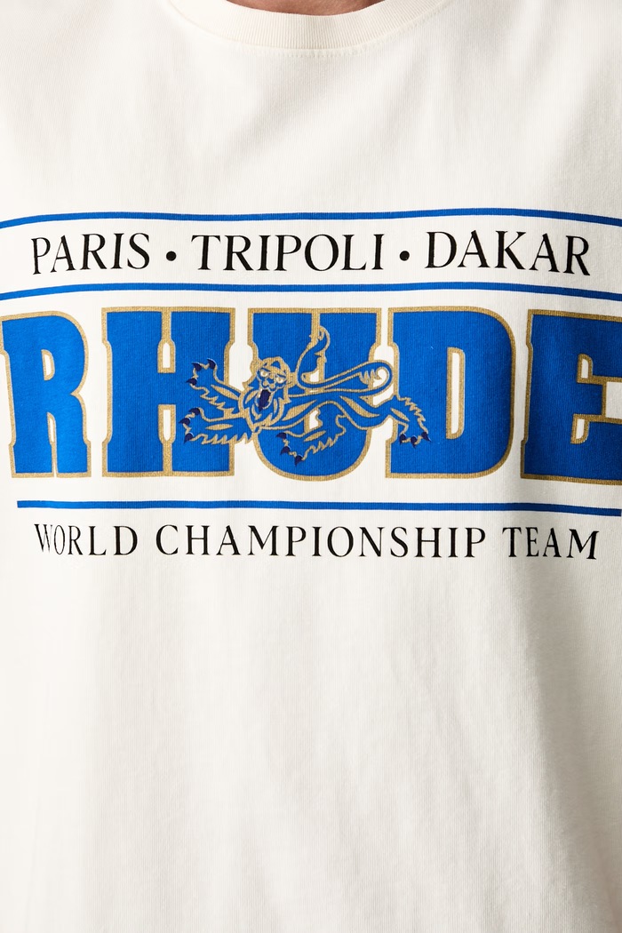 RHUDE футболка бавовняна RHPF26TT05012 бежевий