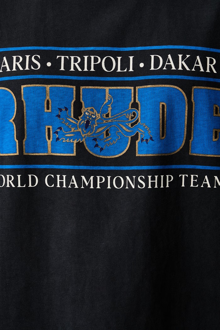 RHUDE футболка бавовняна RHPF26TT05012 темно-синій
