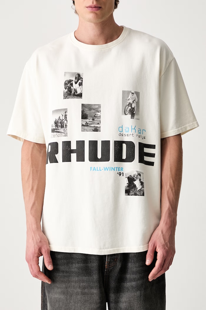 RHUDE tričko bavlnené pánske béžová RHPF26TT03012