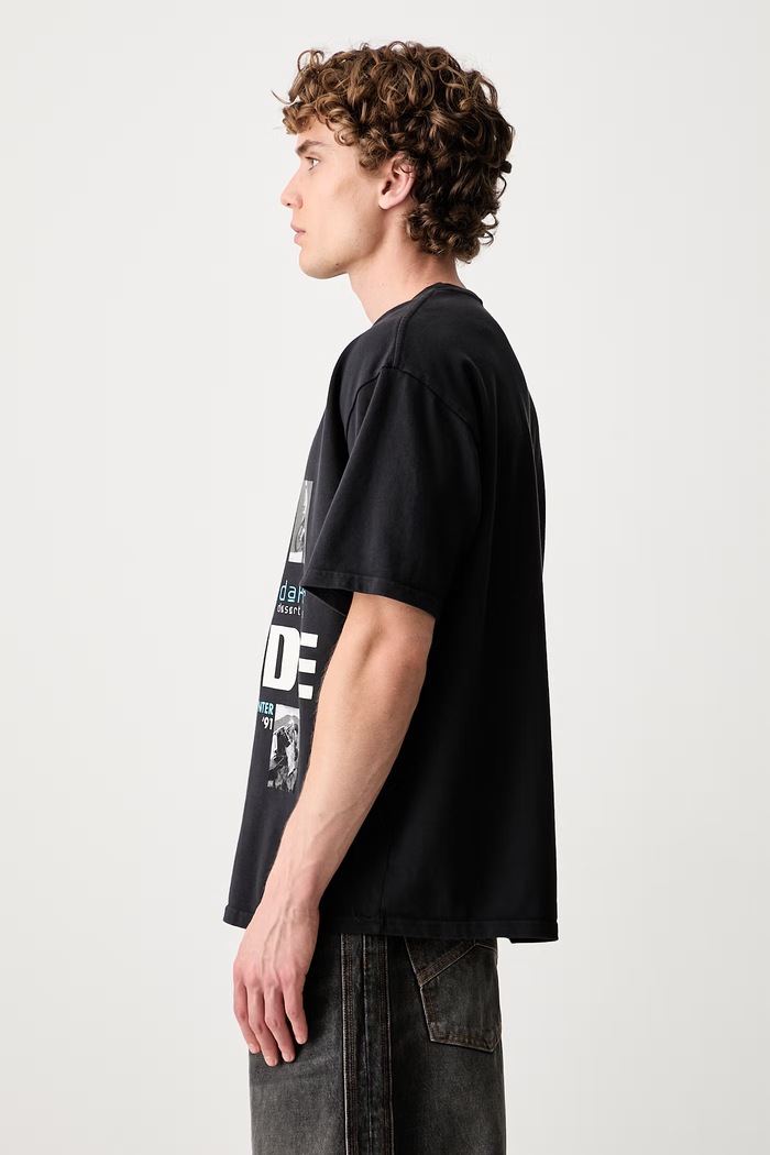 RHUDE футболка бавовняна чоловіча RHPF26TT03012 чорний AW26
