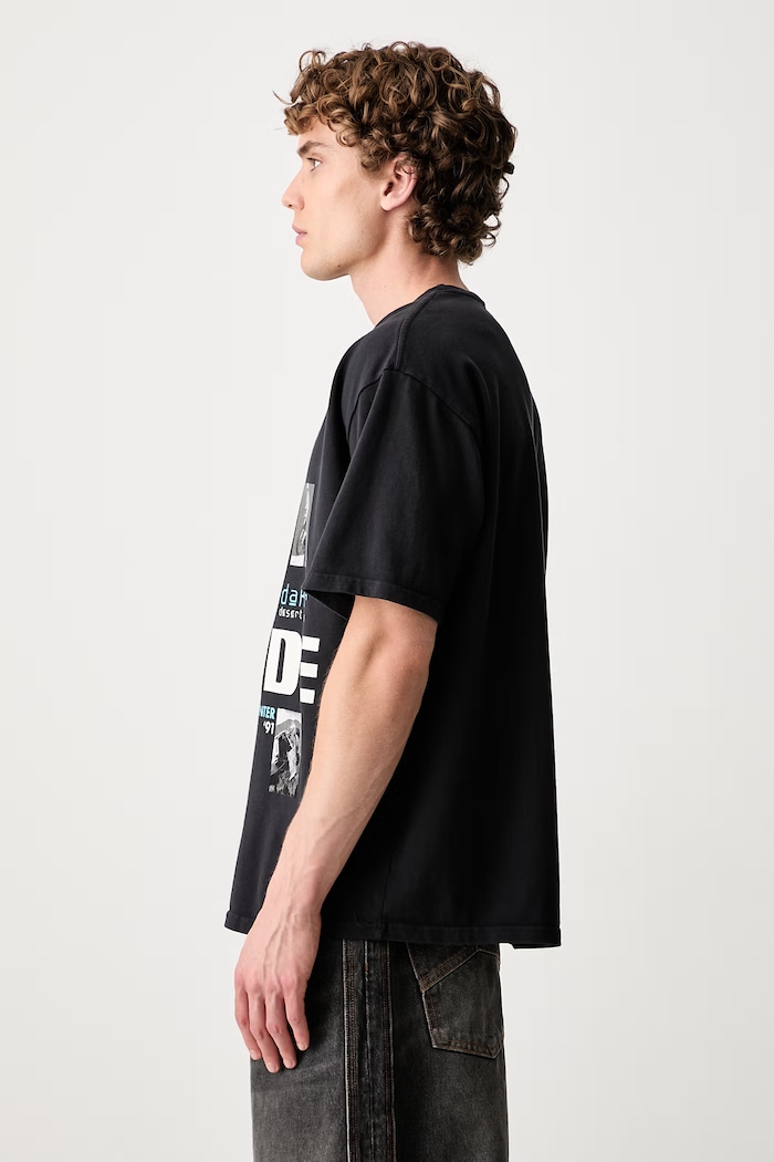 RHUDE футболка бавовняна чоловіча RHPF26TT03012 чорний AW26