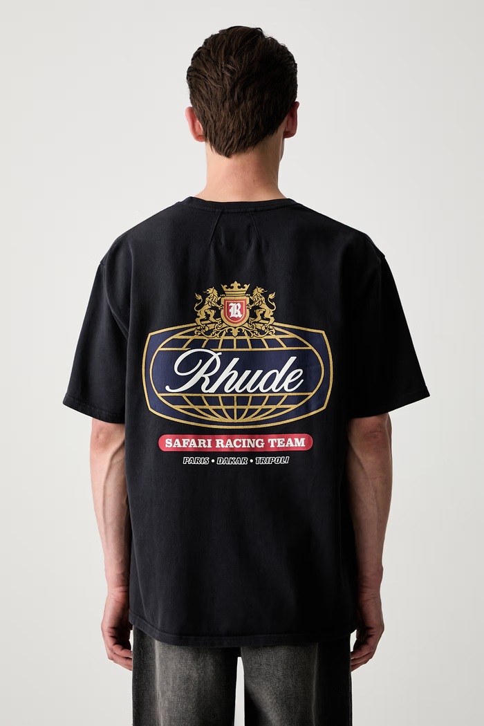 RHUDE t-shirt cotton Men's black RHPF26TT02012