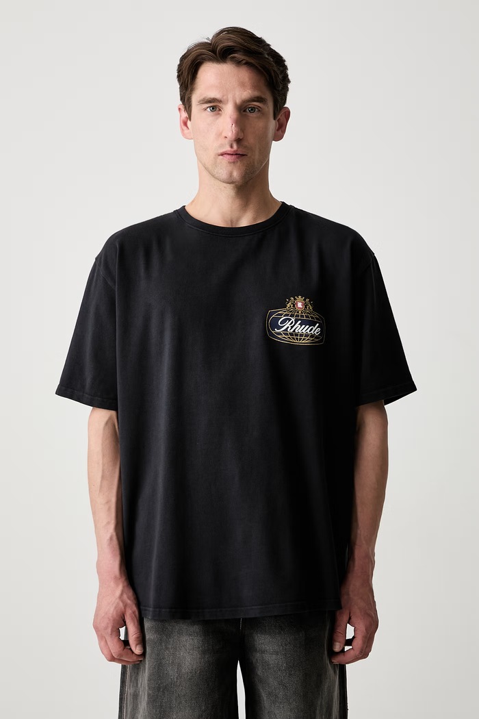 Clothing RHUDE t-shirt cotton Men's RHPF26TT02012 black