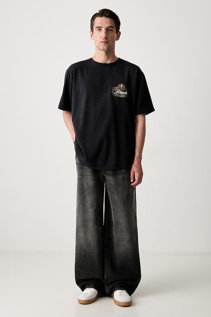 RHUDE T-shirt oversize bawełniany męski RHPF26TT01012