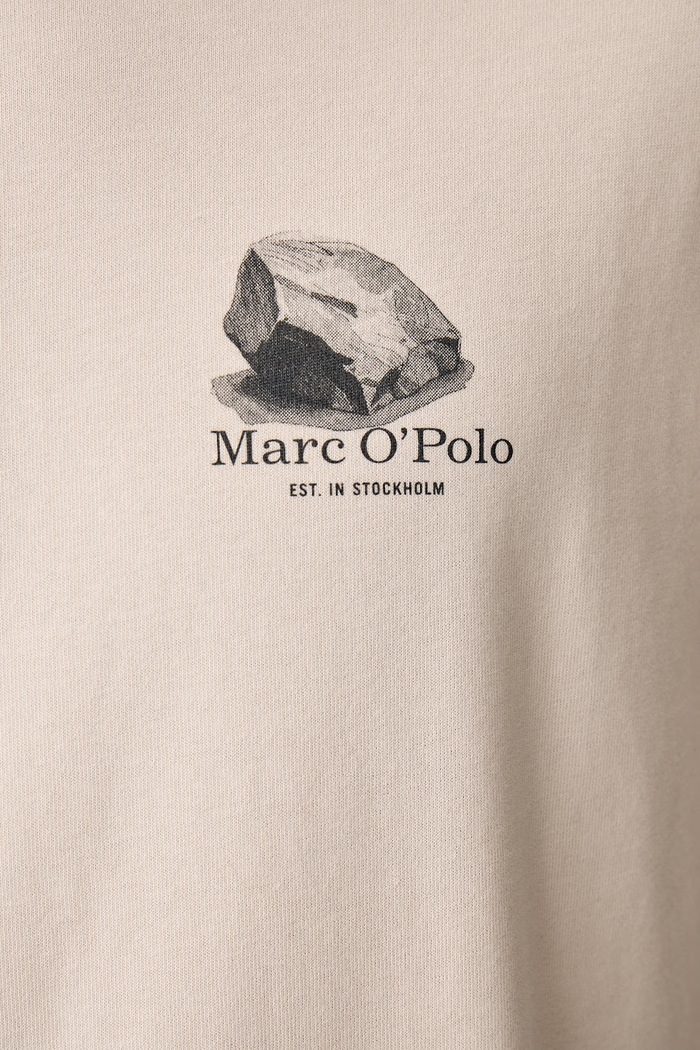 T-shirt męski bawełniany Marc O'Polo beżowy 5000012400