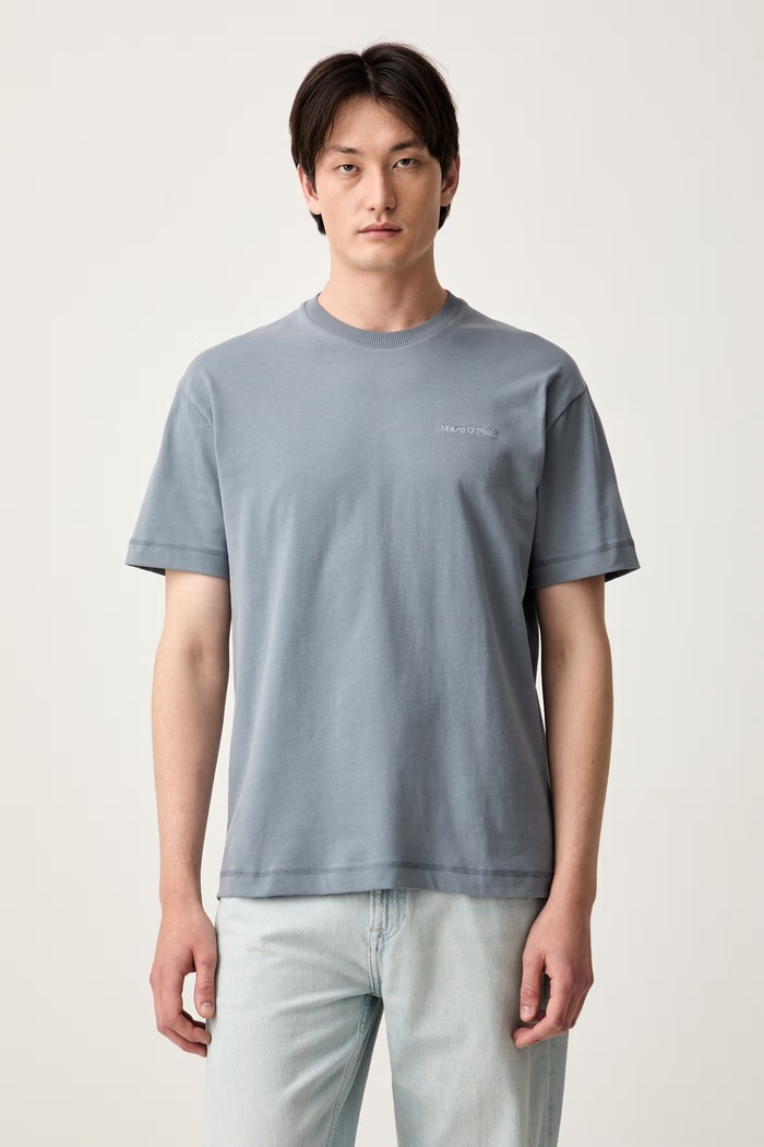 Marc O'Polo T-shirt męski bawełniany niebieski 5000011744