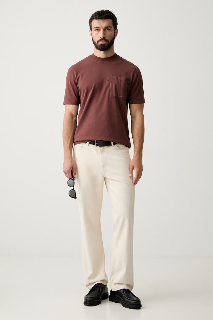 Barbour T-shirt damski z bawełną Ivergill MTS1626 brązowy AW26