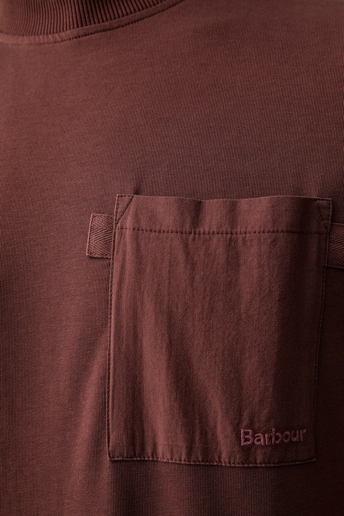 Barbour T-shirt damski z bawełną Ivergill MTS1626 brązowy