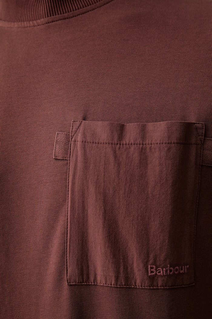Barbour T-shirt damski z bawełną Ivergill MTS1626 brązowy