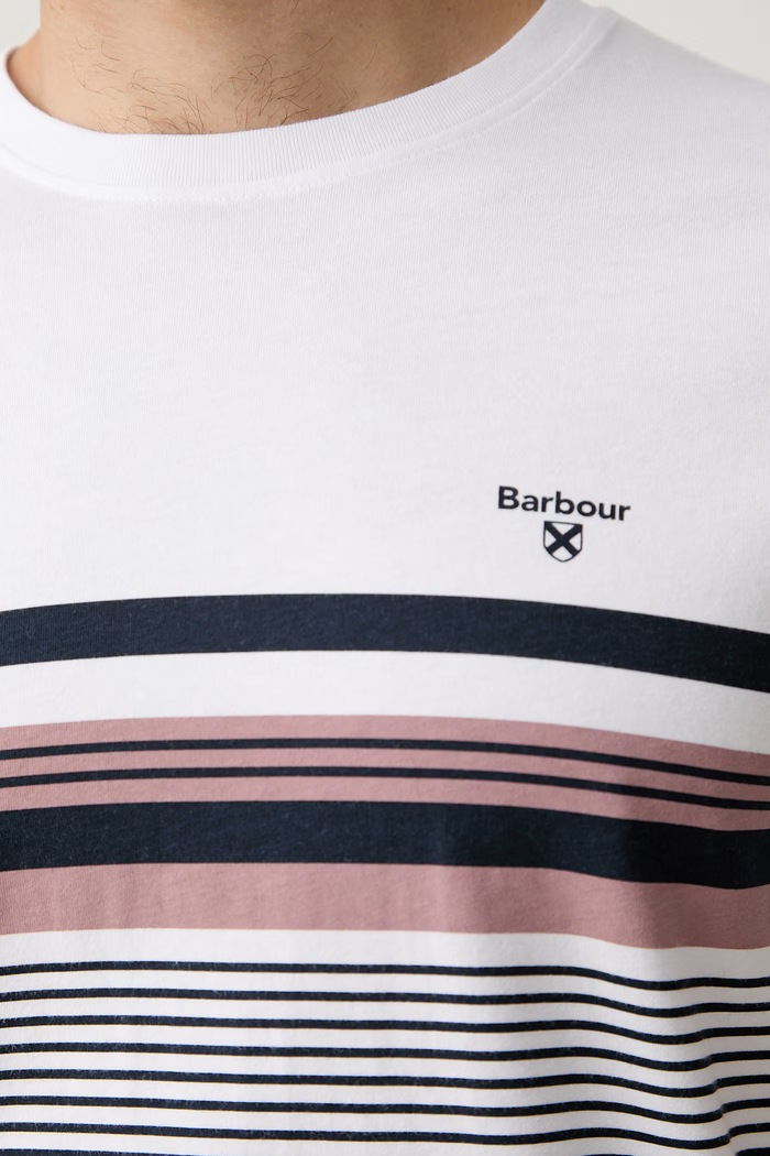 Barbour T-shirt męski bawełniany MTS1617 biały