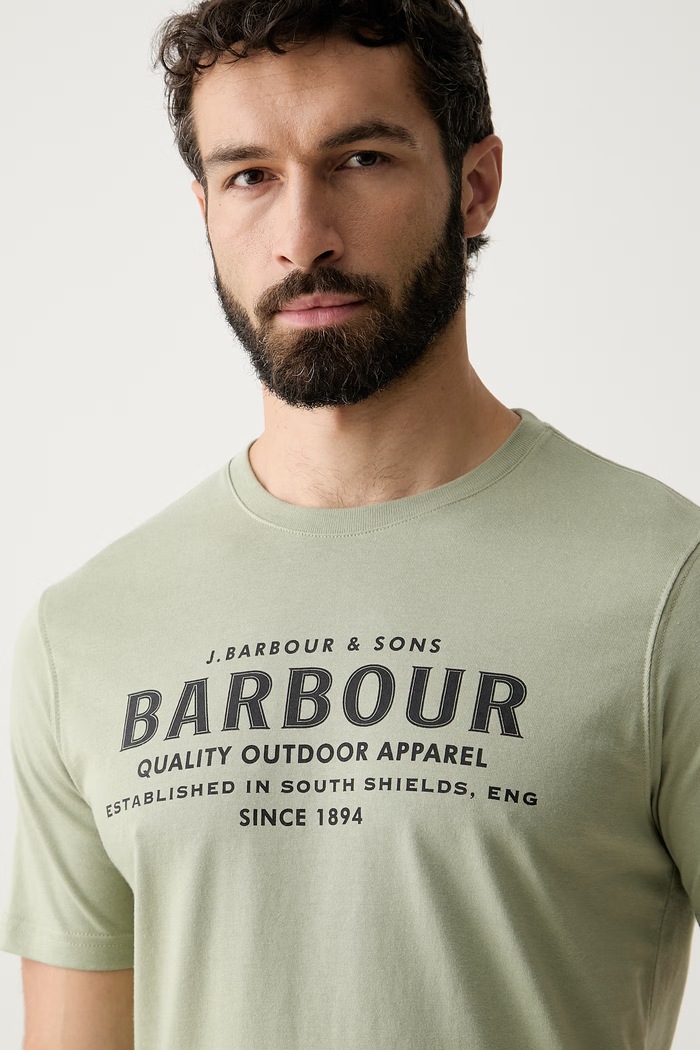 Barbour T-shirt męski bawełniany Moorside zielony MTS1458