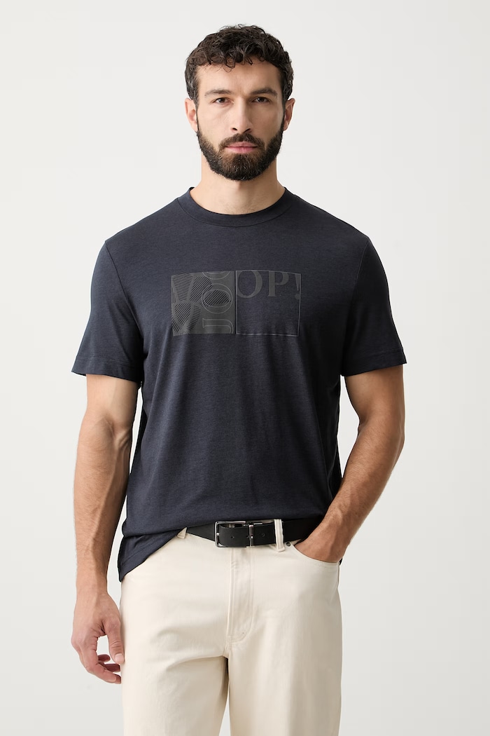 Joop! T-shirt męski z lyocellem granatowy 30103405