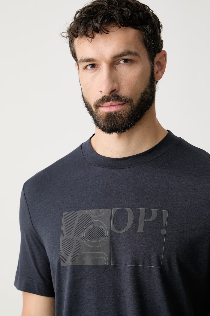 Joop! T-shirt męski z lyocellem granatowy 30103405