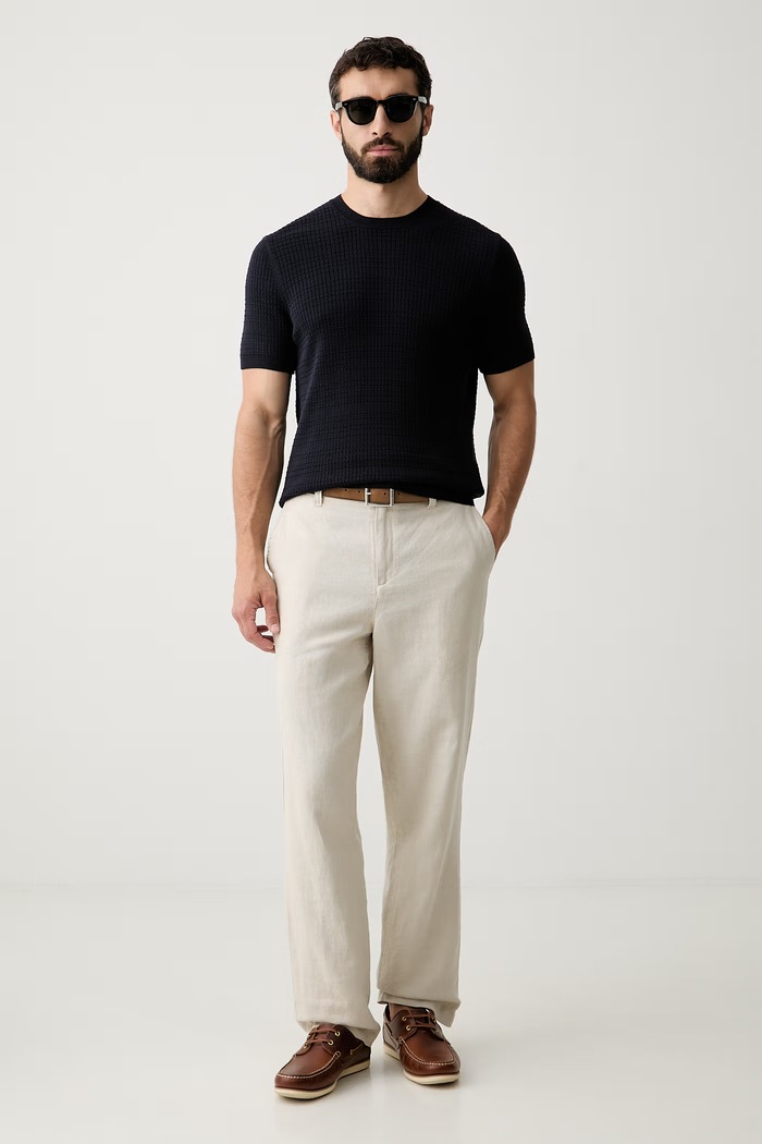 Joop! T-shirt basic damski bawełniany 30103137 granatowy AW26