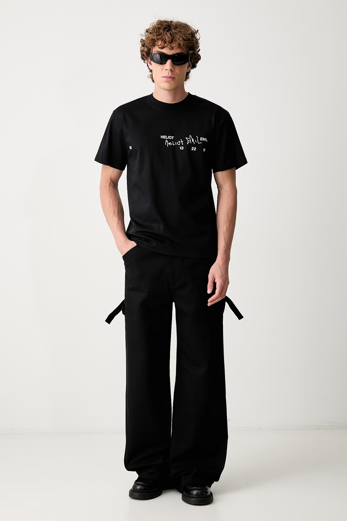 HELIOT EMIL T-shirt bawełniany męski AW26PRE.M.09.141 czarny AW26