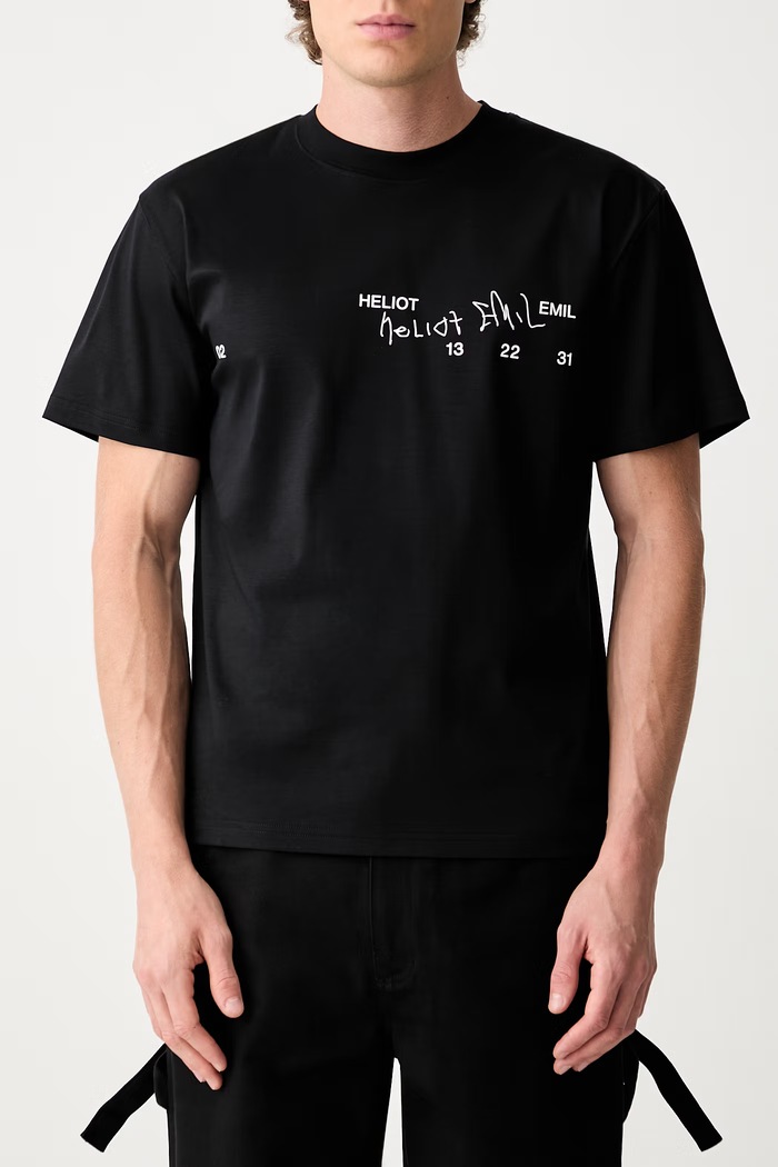 HELIOT EMIL T-shirt bawełniany męski AW26PRE.M.09.141 czarny
